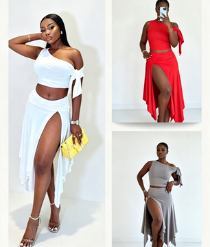 Ensemble jupe + haut asymétrique