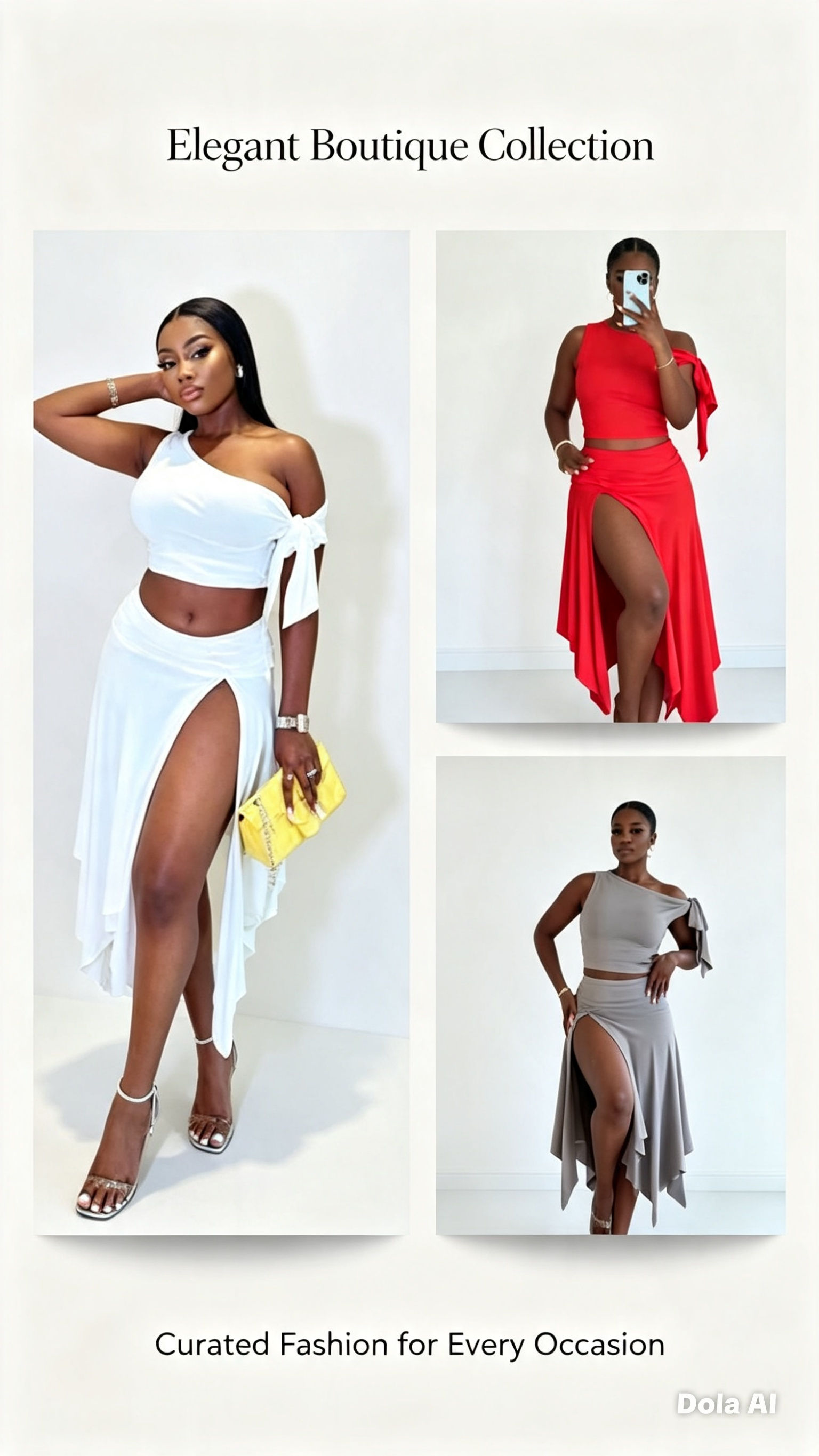 Ensemble jupe + haut asymétrique