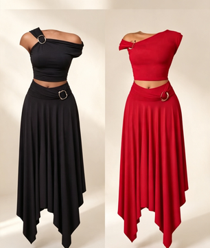 Ensemble jupe + haut asymétrique