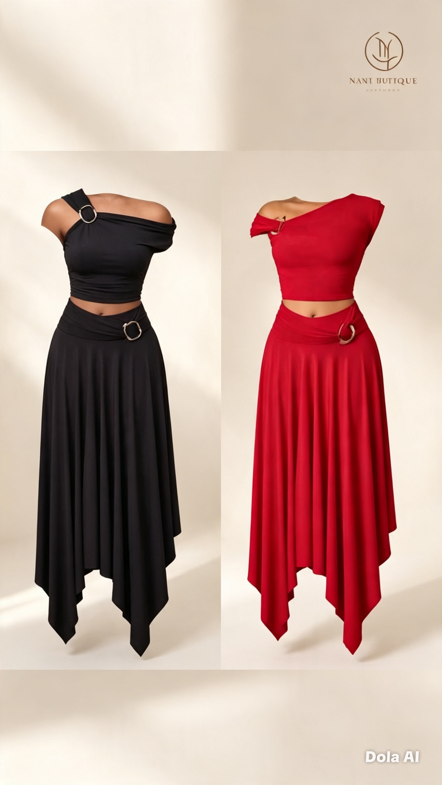 Ensemble jupe + haut asymétrique