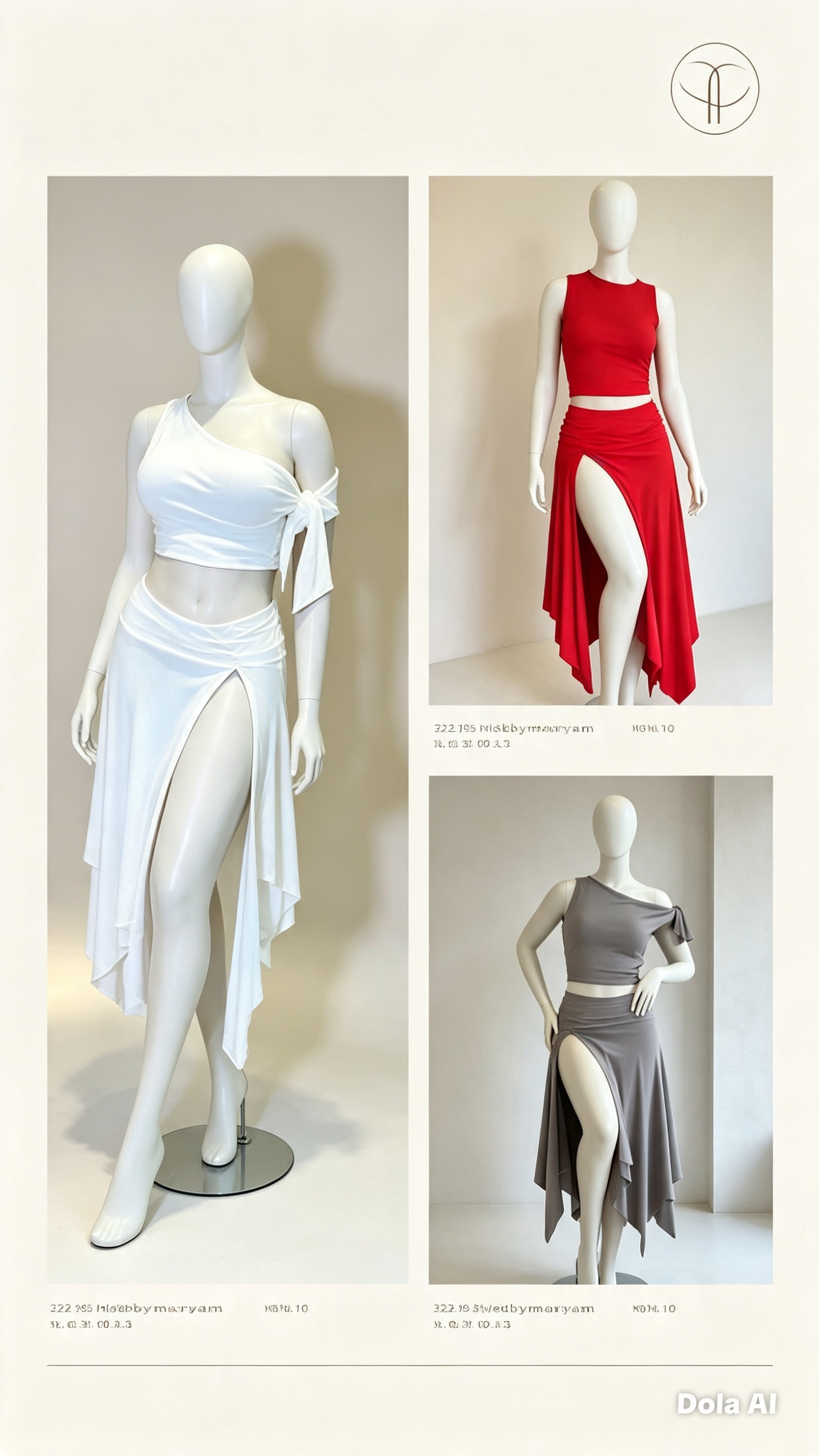 Ensemble jupe + haut asymétrique