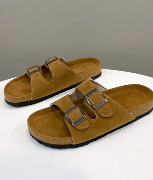 Sandales décontractées vintage à double boucle