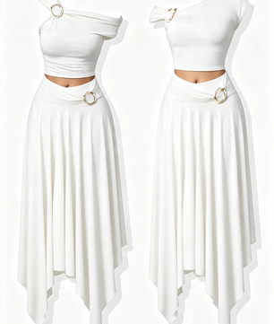 Ensemble jupe + haut asymétrique