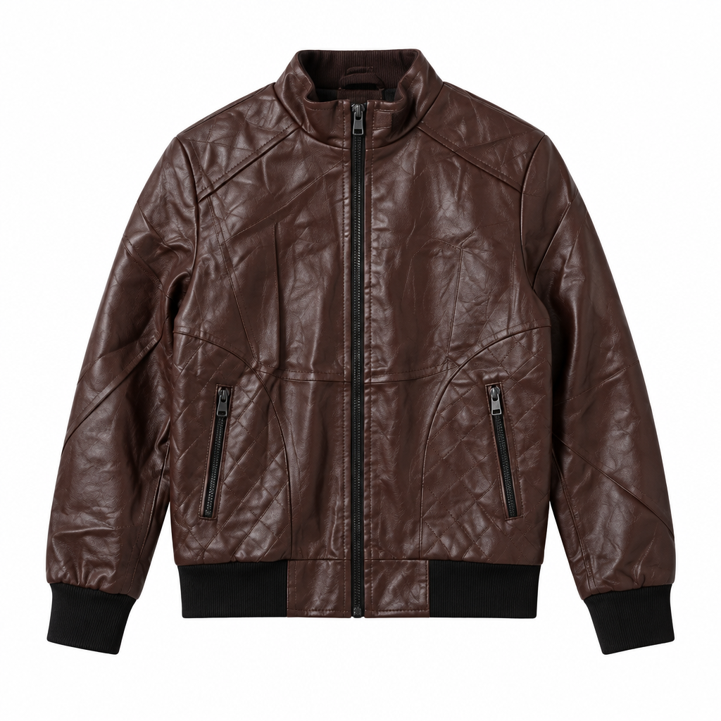 Blouson brun, détail