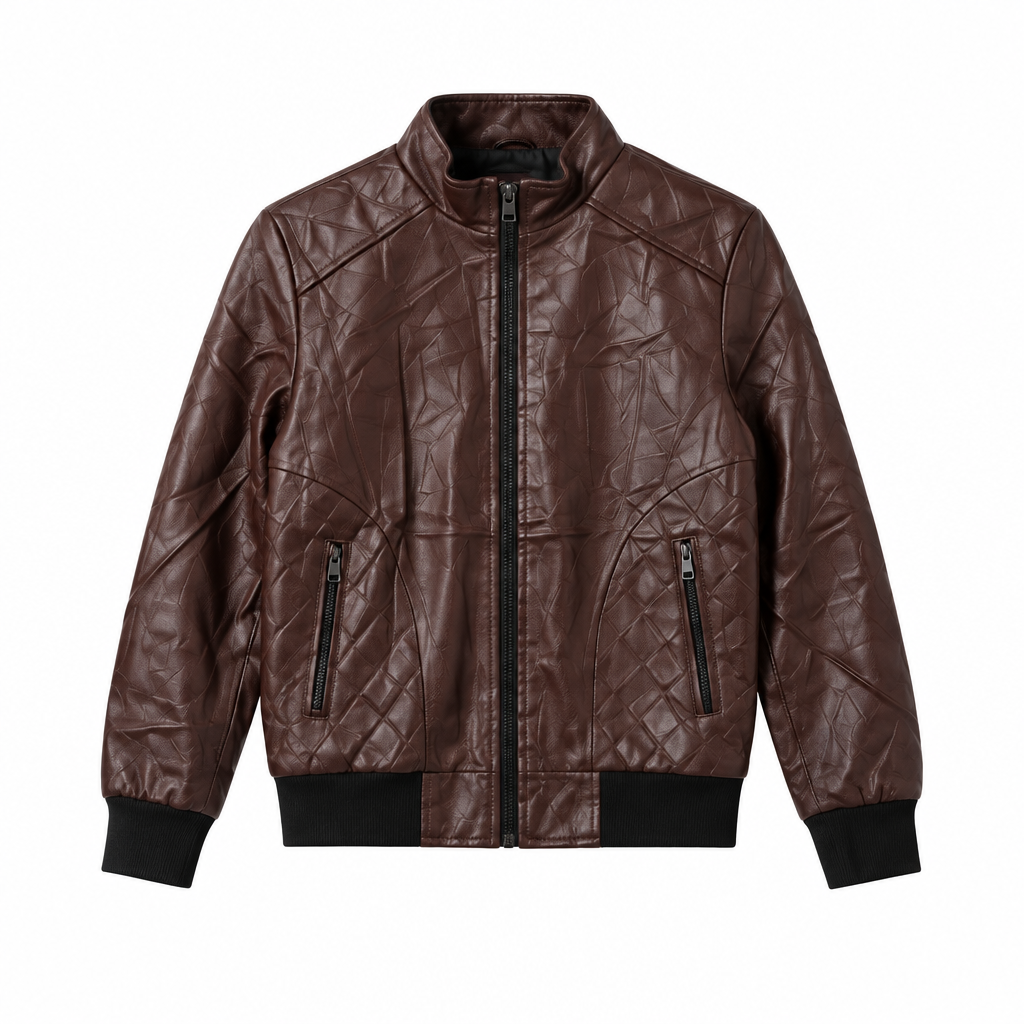 Blouson brun, vue de face
