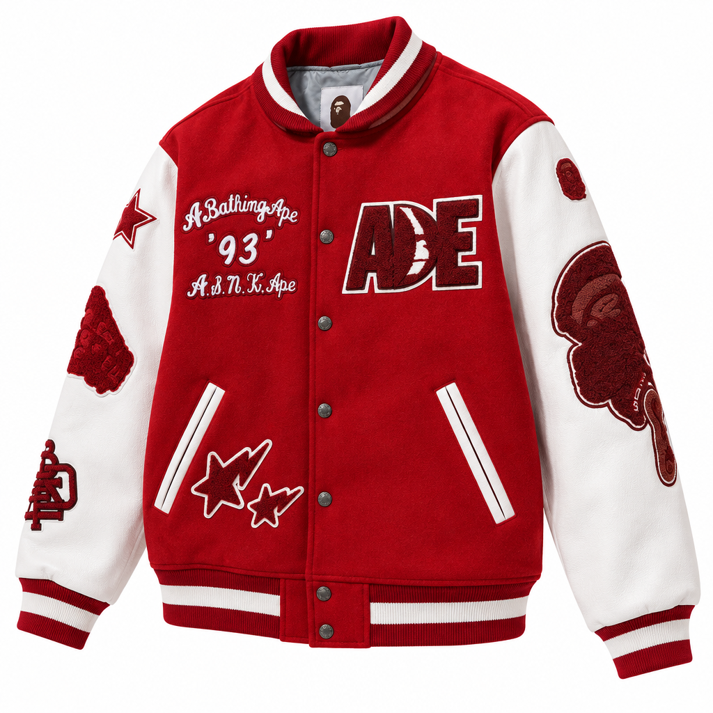 Blouson rouge, détail des écussons