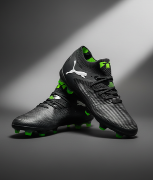 Bottines Puma noir et vert sur fond dégradé