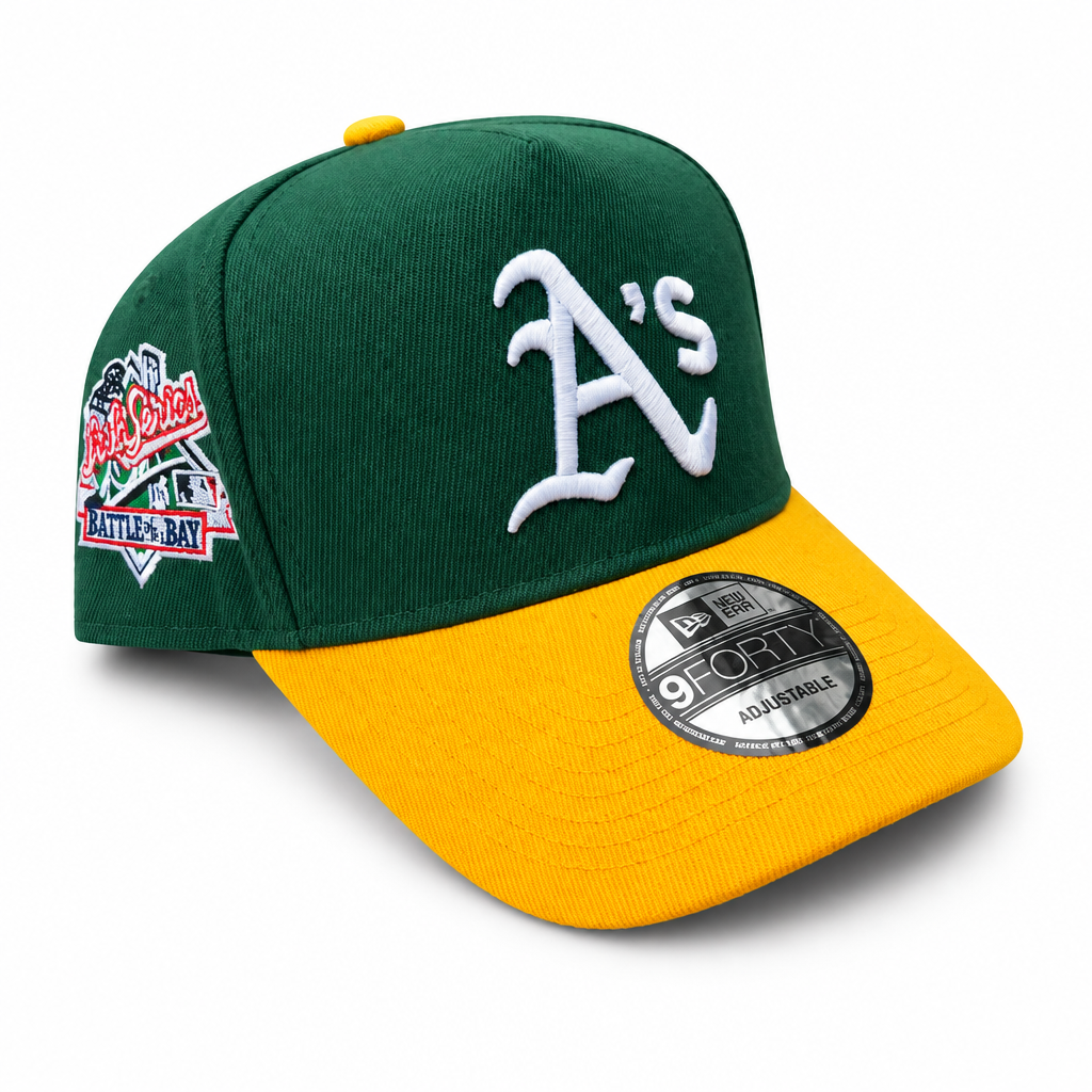 Casquette verte et jaune A’s