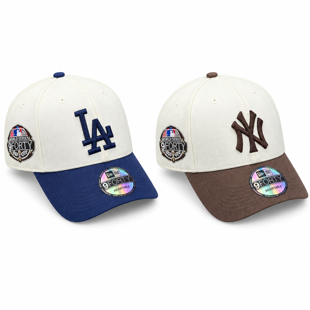 Casquettes bleu ciel et crème