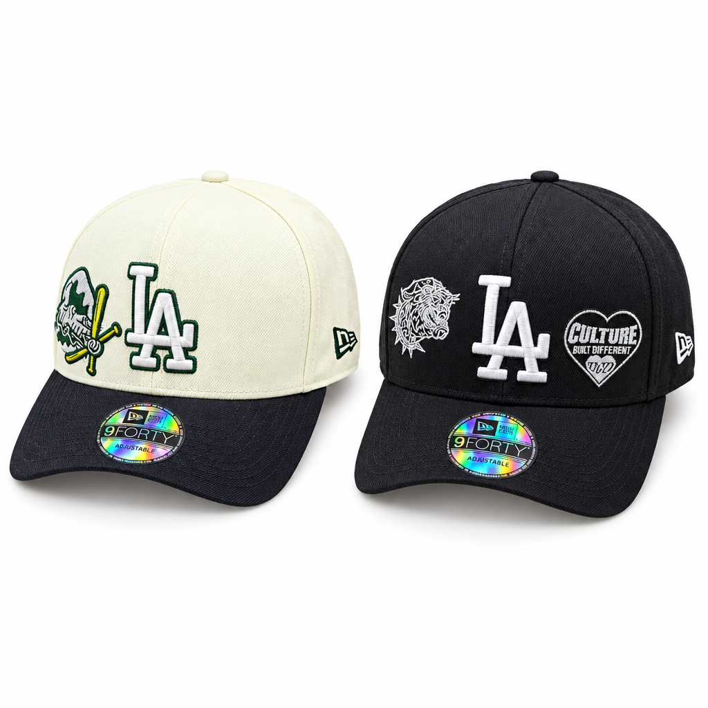 Casquettes crème à visières foncées