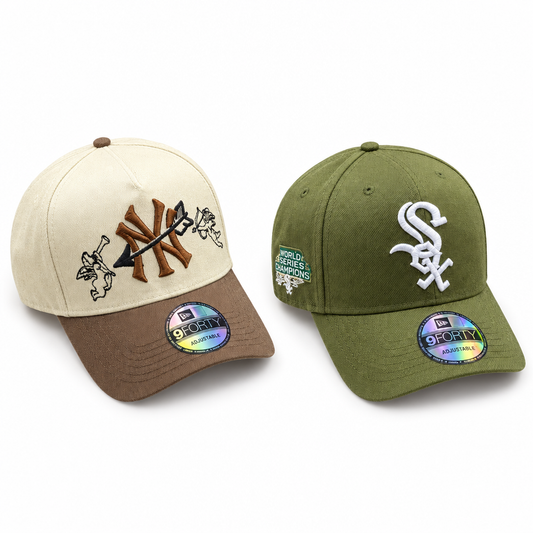 Casquettes noire et marron brodée