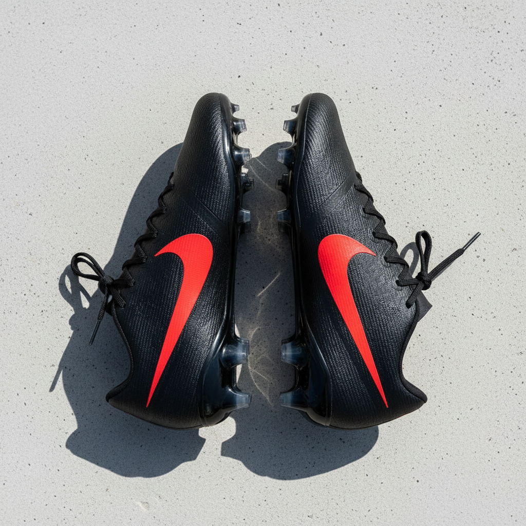 Chaussures noires - vue du dessus sur béton