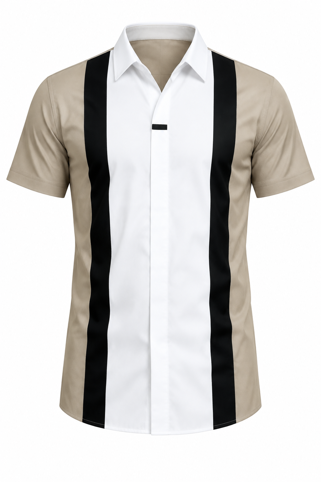 Chemise beige sur fond blanc
