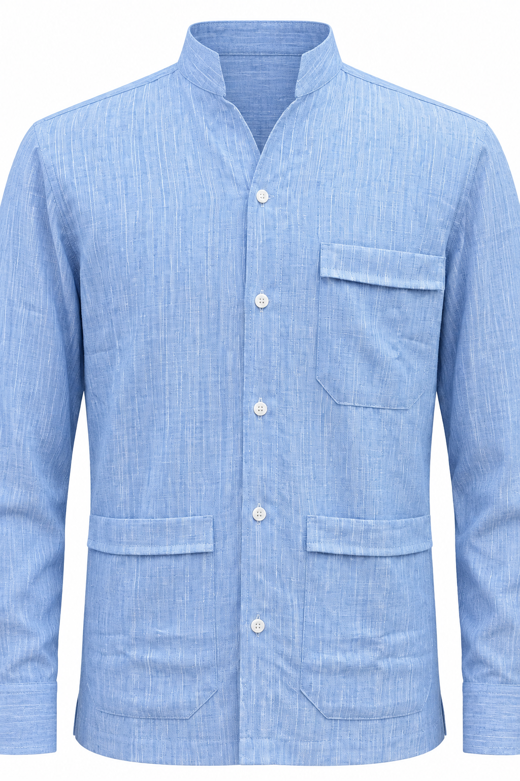 Chemise bleu clair, détails