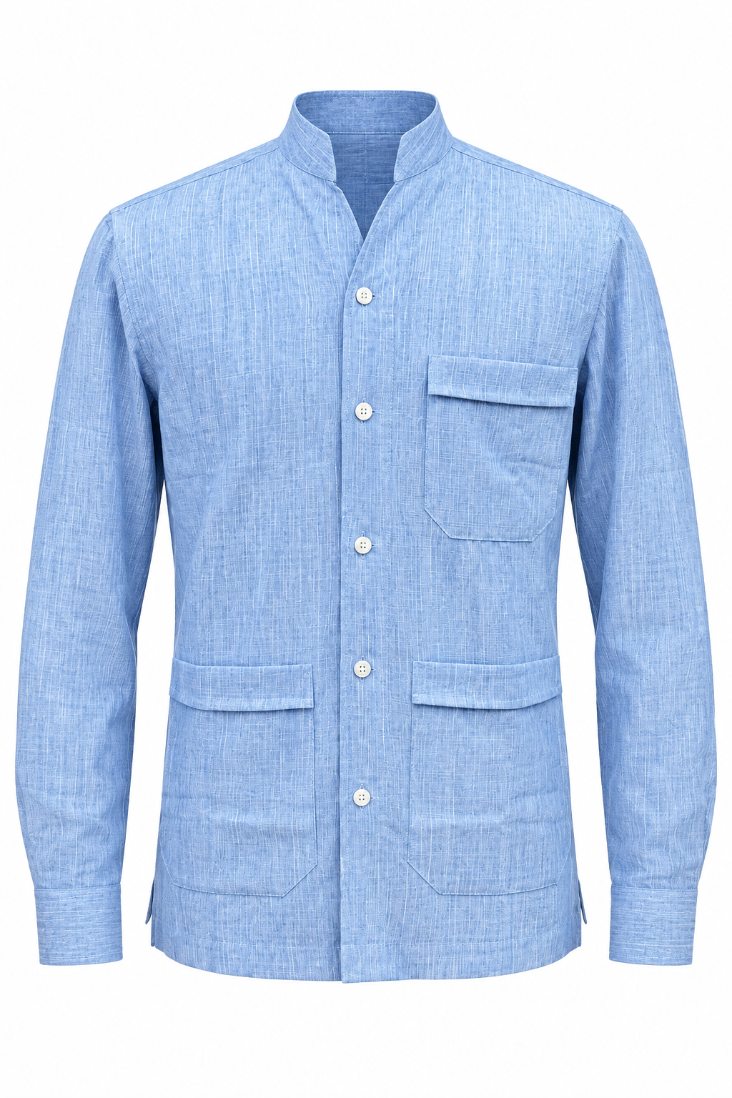 Chemise bleu clair, vue de face
