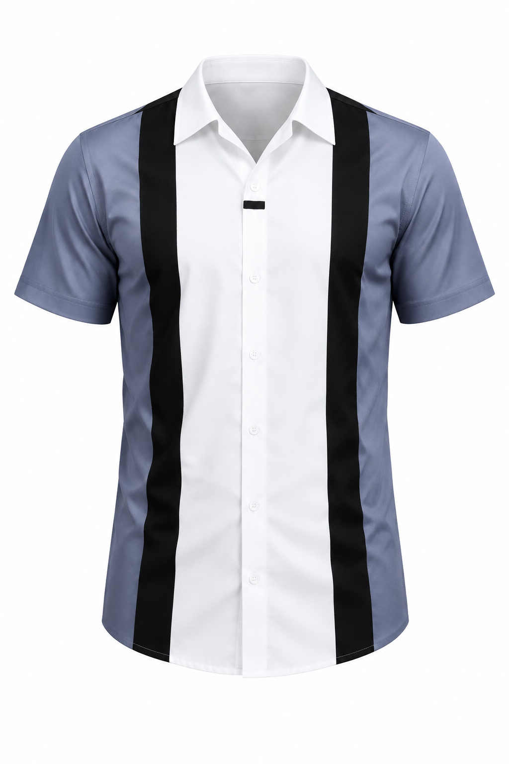 Chemise bleu grisé sur fond blanc