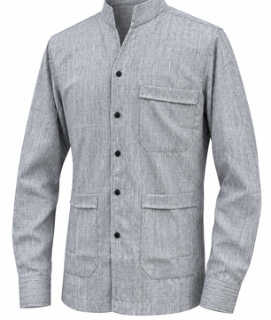 Chemise bleu marine, trois-quarts simulé