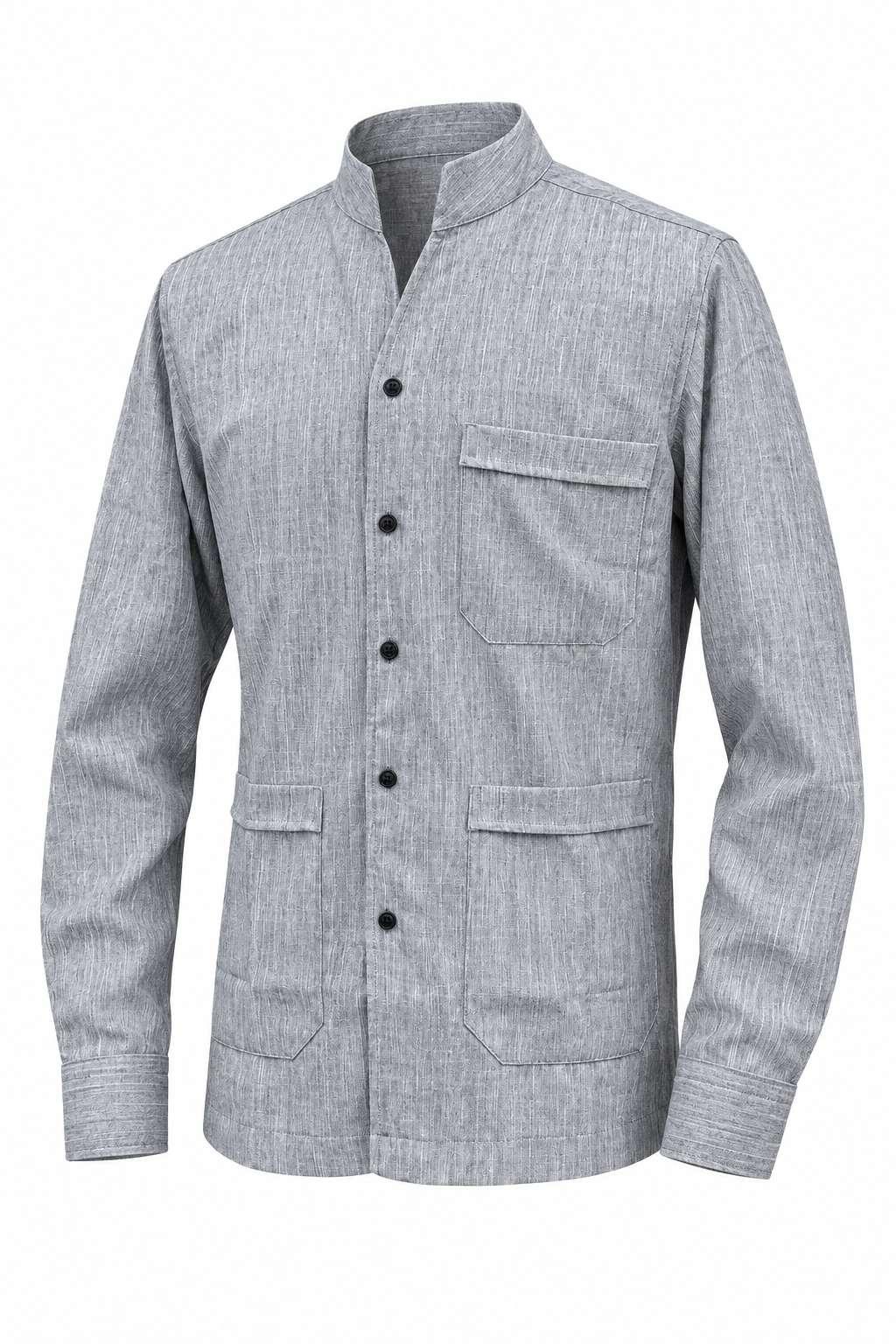 Chemise bleu marine, trois-quarts simulé
