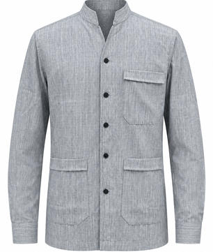 Chemise bleu marine, vue de face
