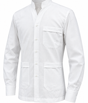 Chemise bleu moyen, trois-quarts simulé