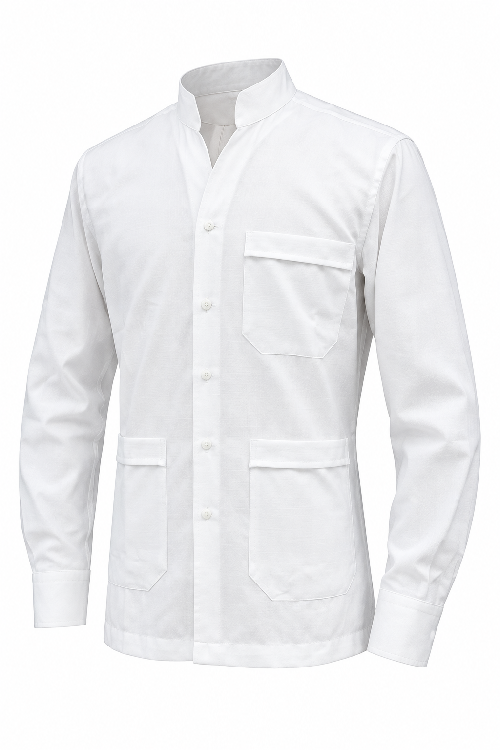 Chemise bleu moyen, trois-quarts simulé