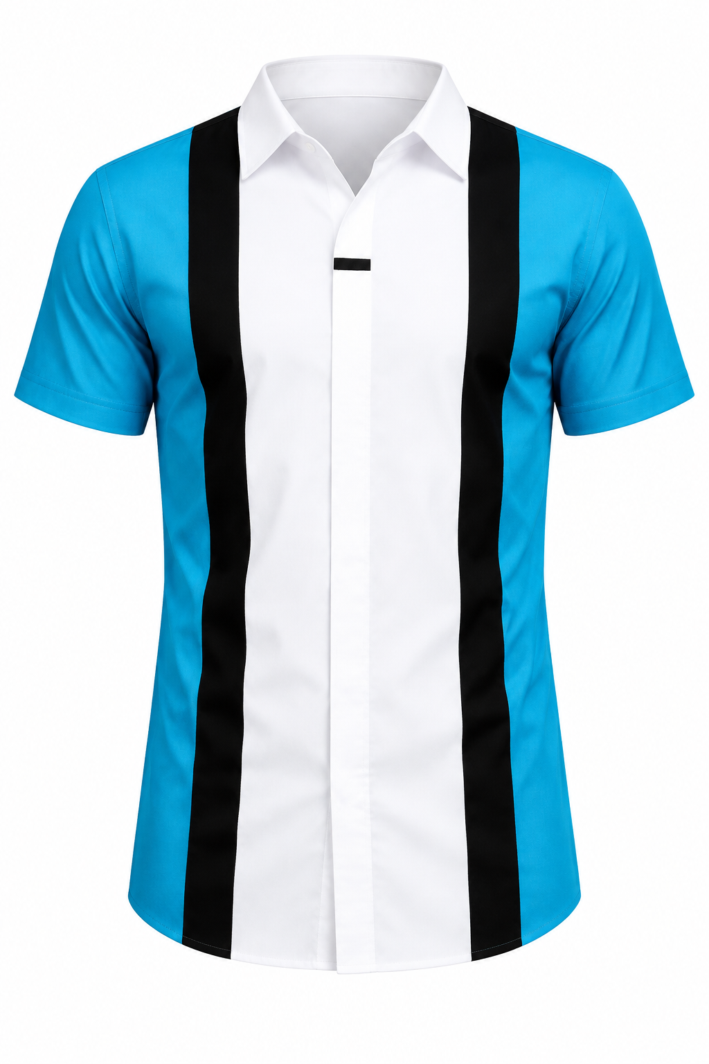 Chemise bleu turquoise sur fond blanc