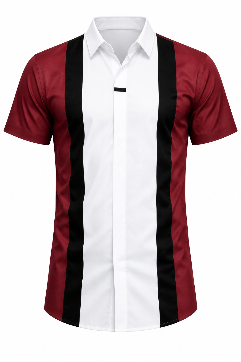 Chemise bordeaux sur fond blanc
