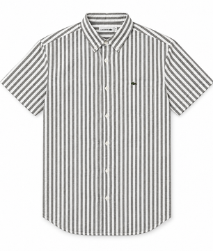 Chemise à fines rayures gris foncé