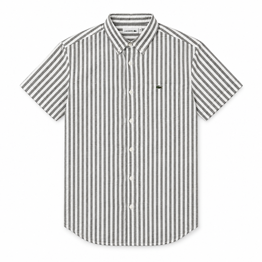 Chemise à fines rayures gris foncé
