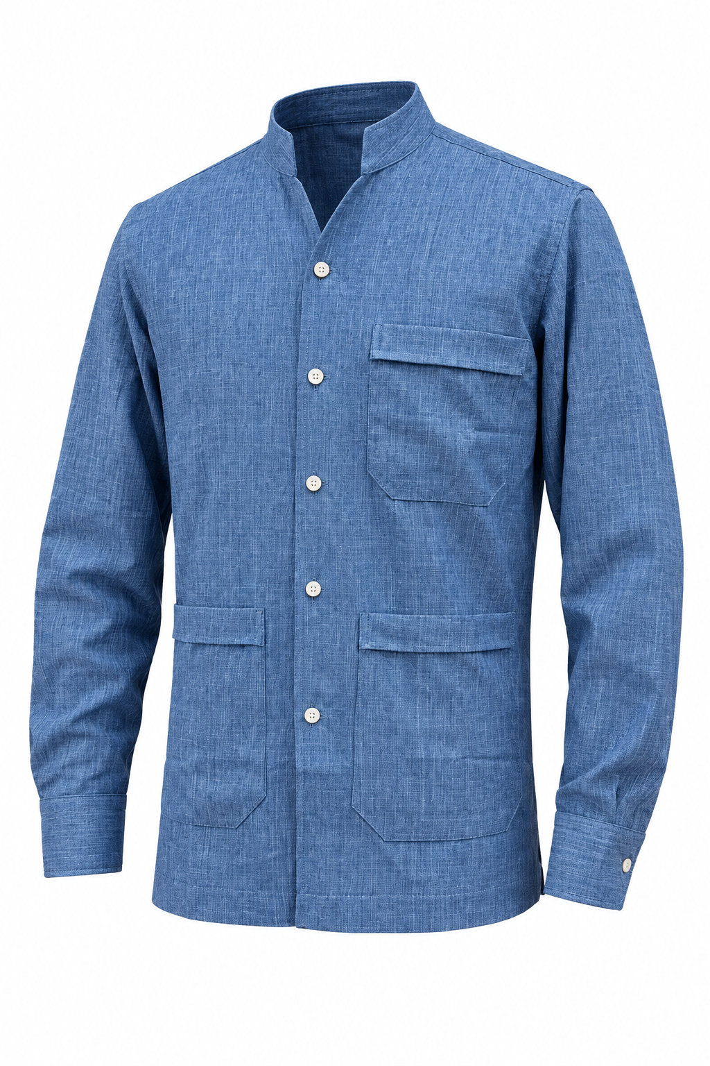 Chemise gris clair, trois-quarts simulé