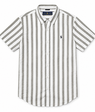 Chemise à larges rayures grises