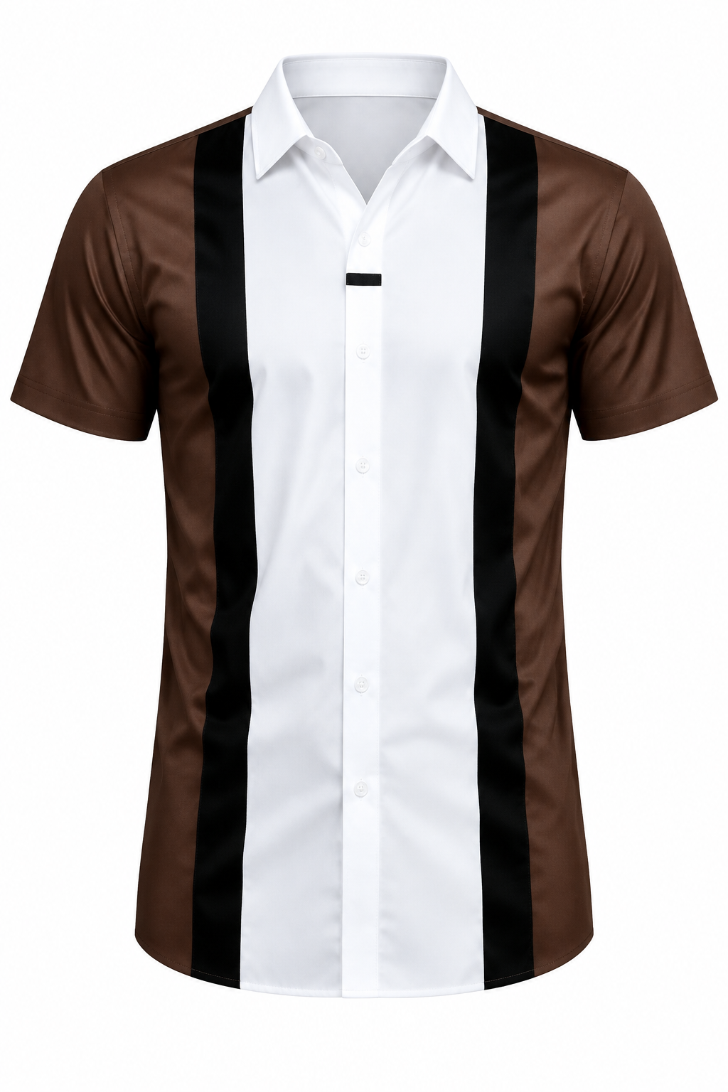 Chemise marron sur fond blanc