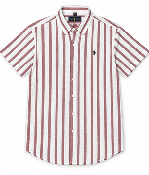 Chemise à rayures rose poudré