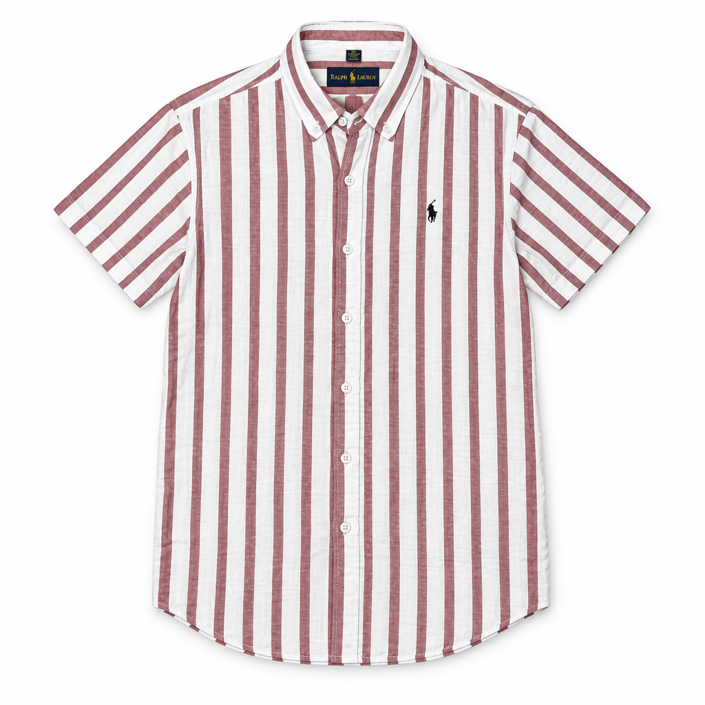 Chemise à rayures rose poudré