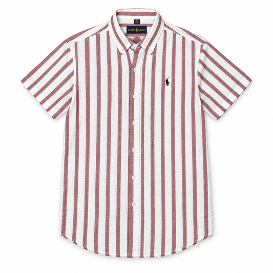 Chemise à rayures rose poudré