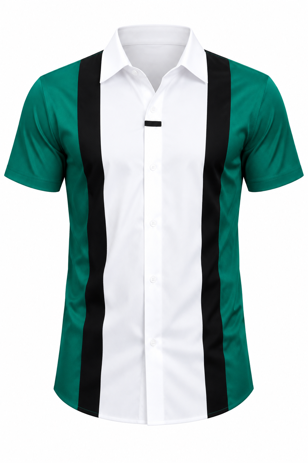 Chemise verte sur fond blanc