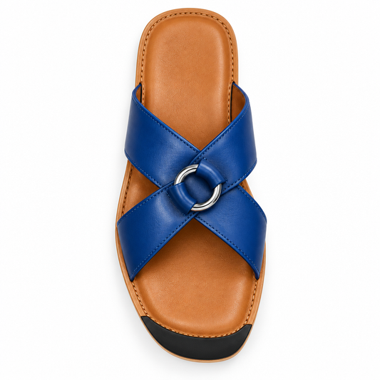 Cross-Strap Bleu