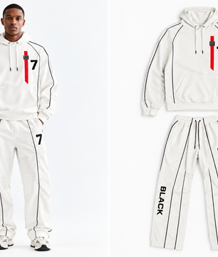 Ensemble blanc numéro 7, vue portée et articles seuls