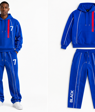 Ensemble bleu numéro 7, vue portée et articles seuls