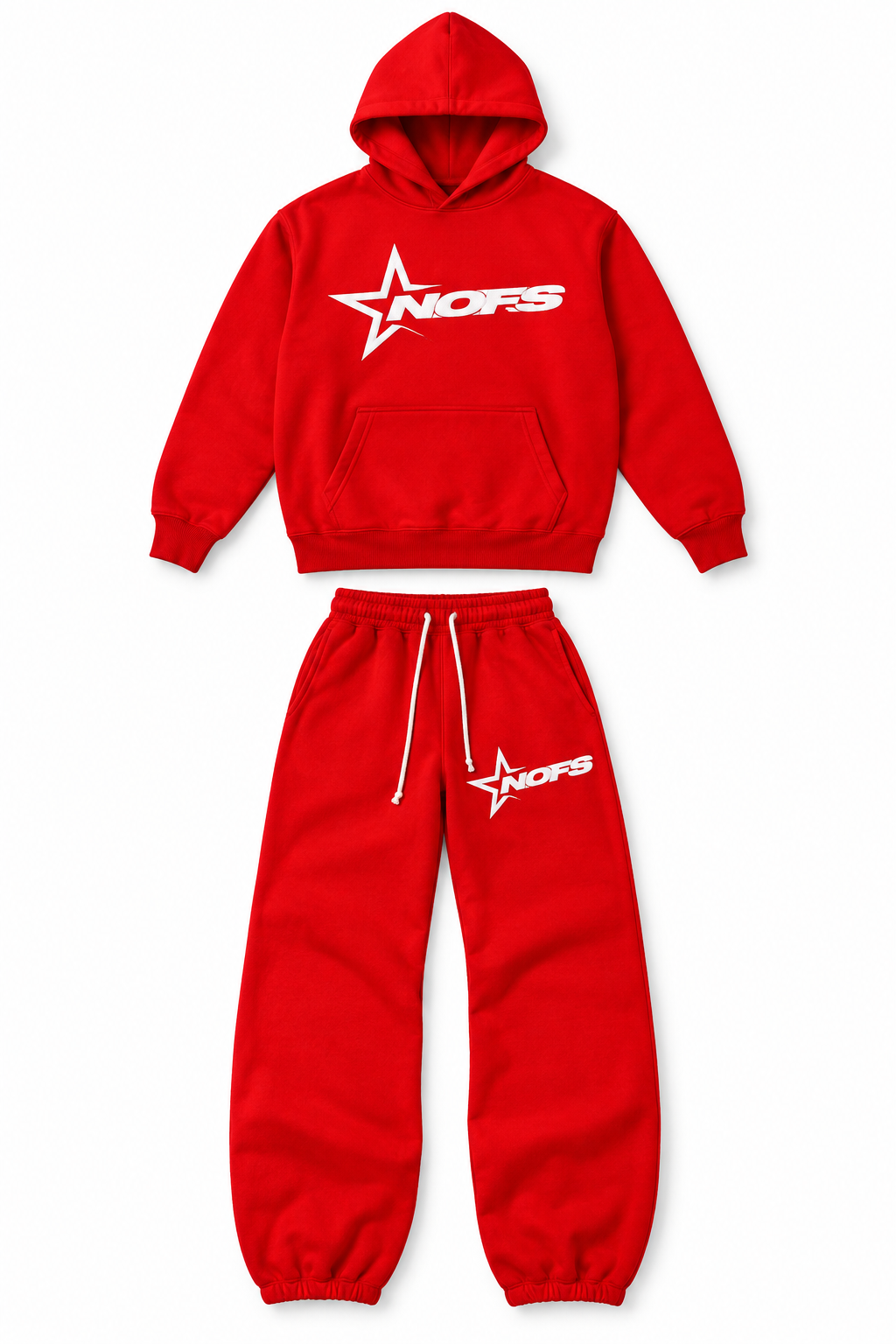 Ensemble rouge à motif étoilé