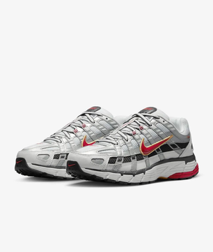 Nike P-6000 – Argent Métallique/Rouge