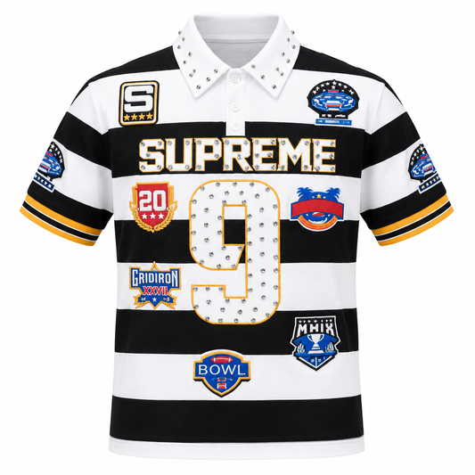 Polo rayé noir et blanc