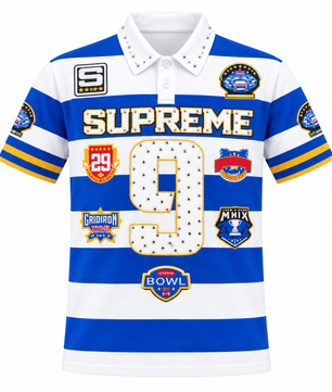 Polo rayé bleu et blanc