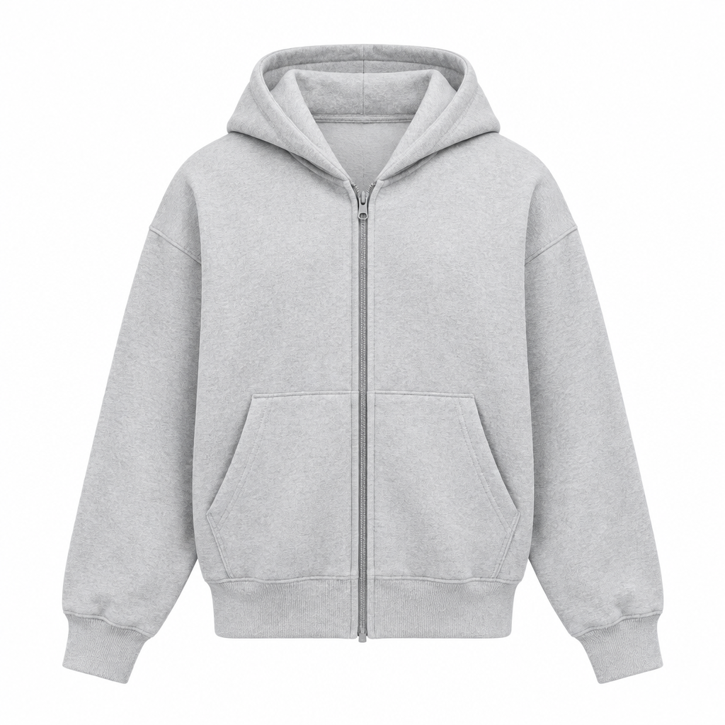 Sweat à capuche zippé homme – Blanc