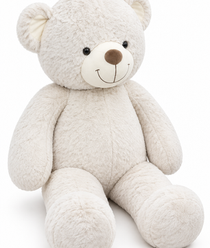 Nounours blanc, version 150 cm, vue de trois quarts simulée