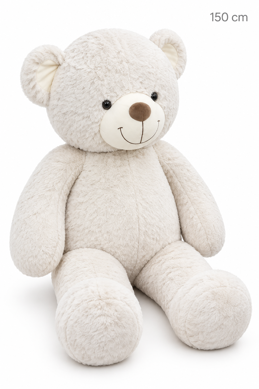 Nounours blanc, version 150 cm, vue de trois quarts simulée