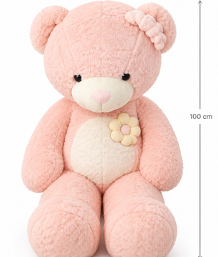 Nounours rose, présentation 100 cm