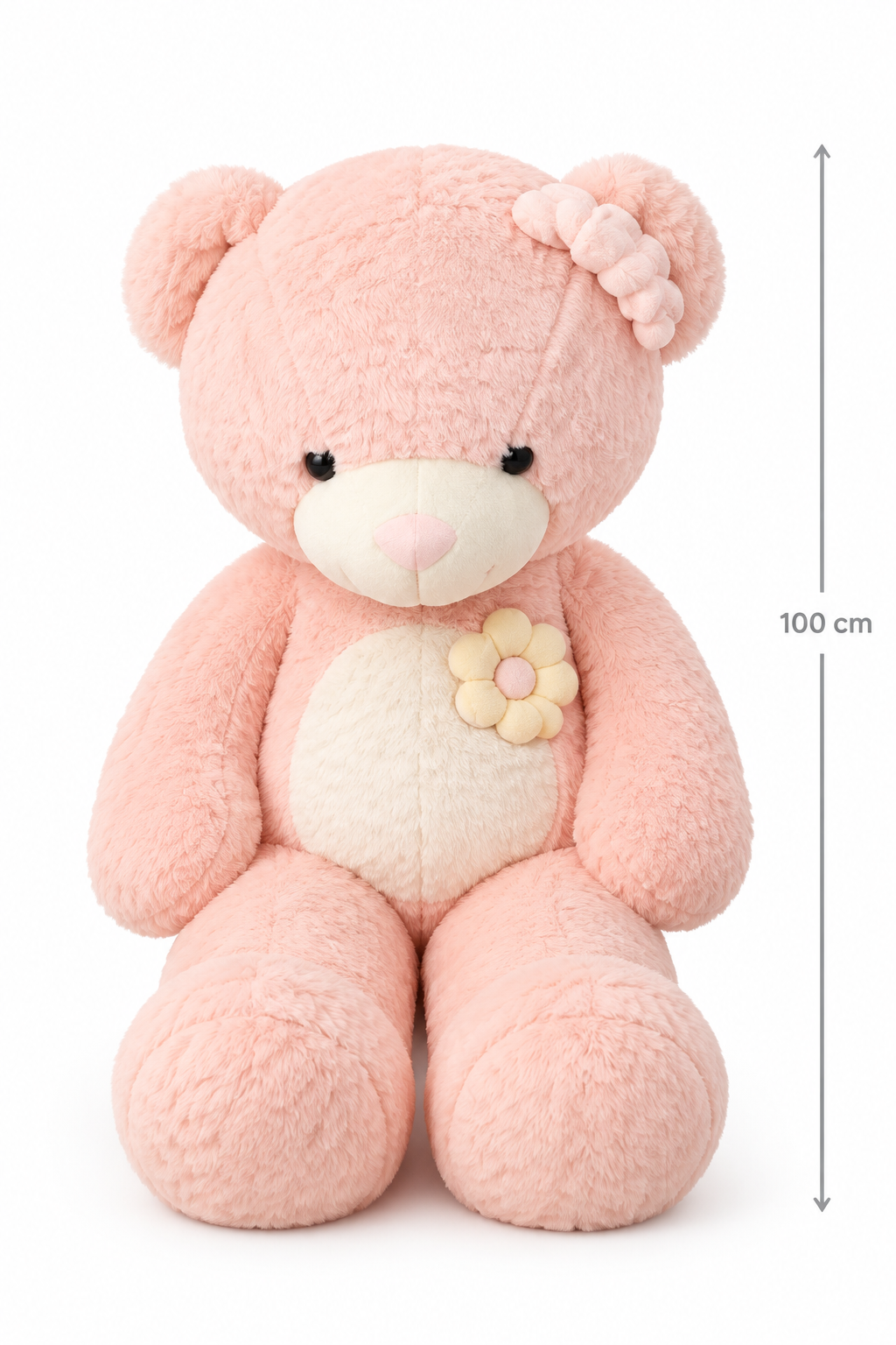 Nounours rose, présentation 100 cm
