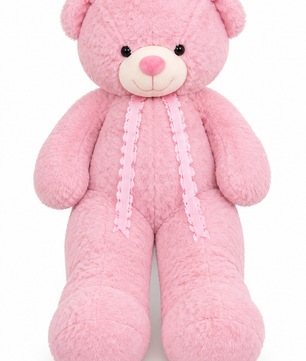 Ours rose sur fond blanc
