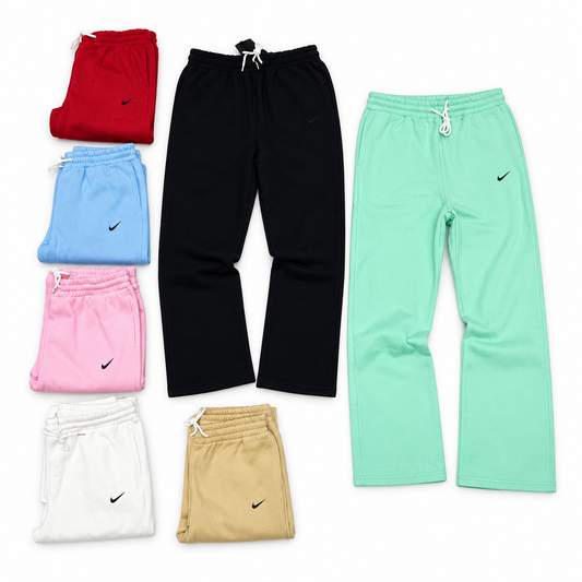 Pantalons dans les sept coloris sur fond blanc